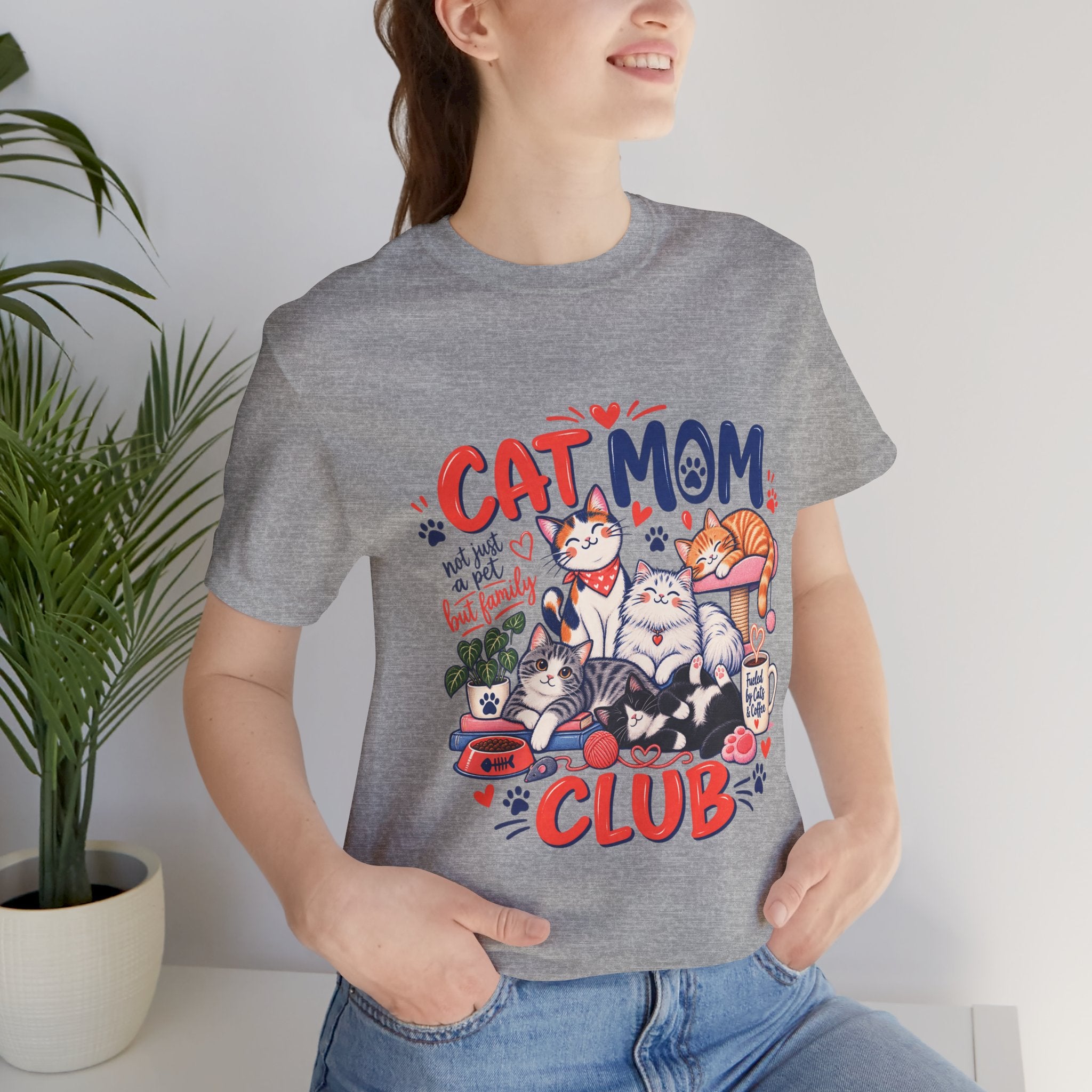 Cat Mom Club T-Shirt — Cute Illustrated Cats Graphic Tee for Cat Lovers