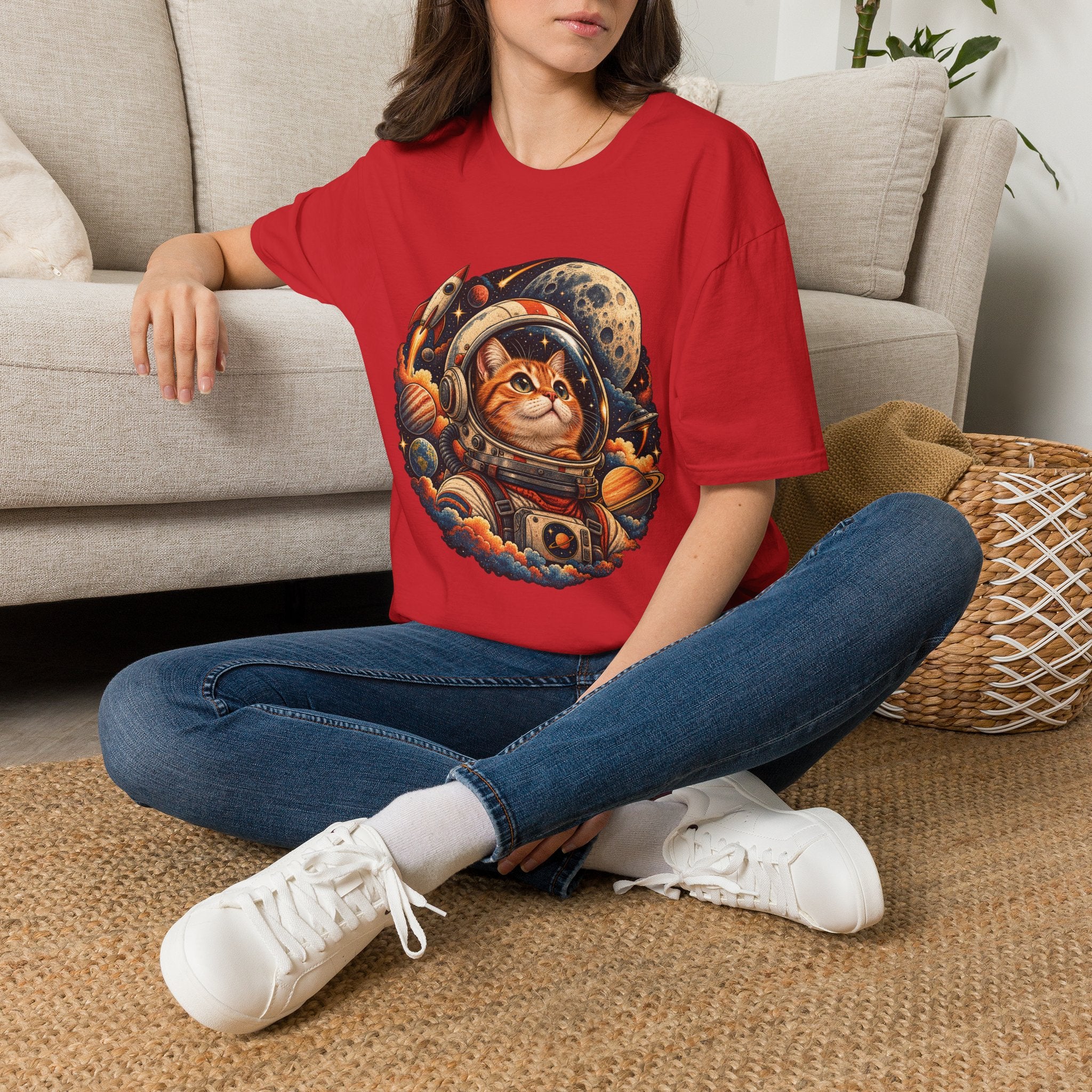 Astronaut Cat T-Shirt — Space Cat Graphic Tee for Cat Lovers