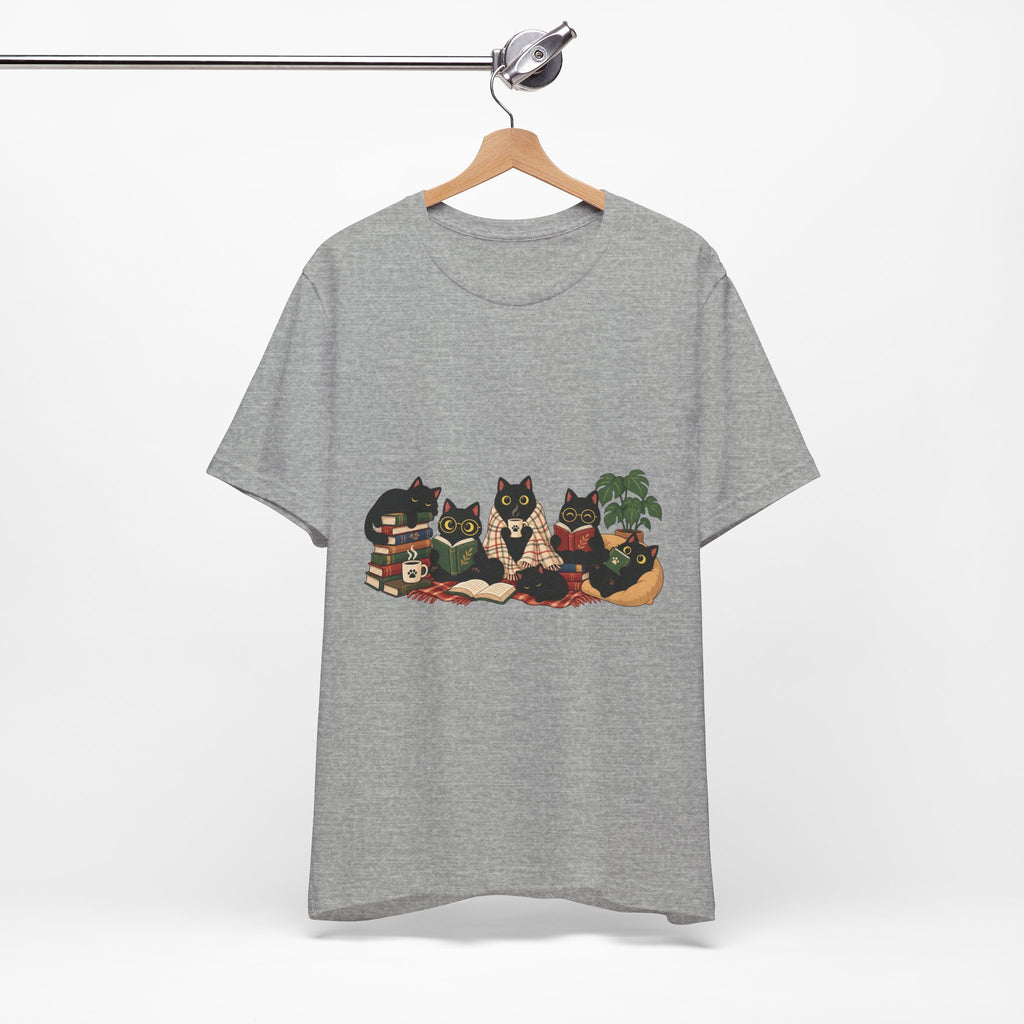 Cat Cozy Crew Tee — Cozy Cats on Blankets Graphic T-Shirt