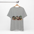 Cat Cozy Crew Tee — Cozy Cats on Blankets Graphic T-Shirt