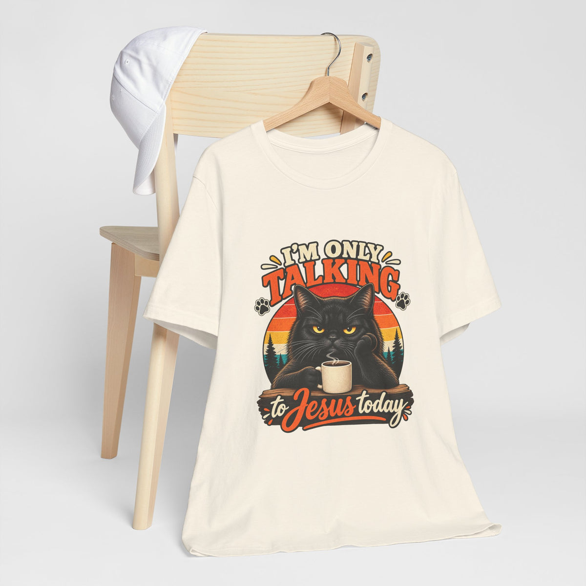 I'm Only Talking to Jesus Today Cat T‑Shirt