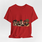 Cat Cozy Crew Tee — Cozy Cats on Blankets Graphic T-Shirt