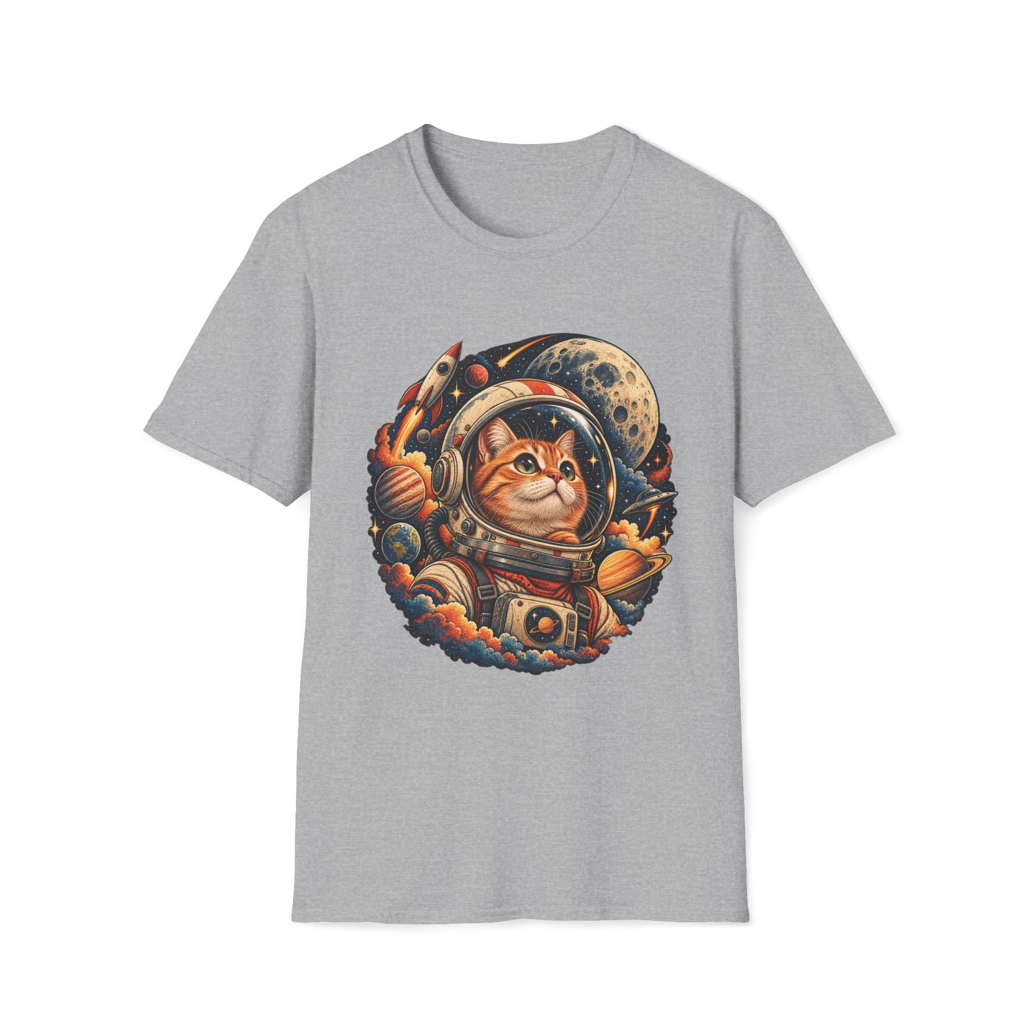 Astronaut Cat T-Shirt — Space Cat Graphic Tee for Cat Lovers