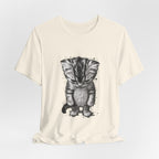 Sad Kitten Illustration T-Shirt — Cute Grayscale Cat Art Tee