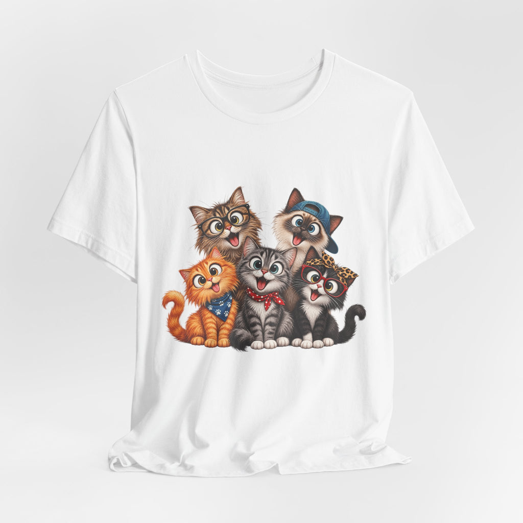Cute Group of Kittens T-Shirt — Cartoon Cat Family Tee
