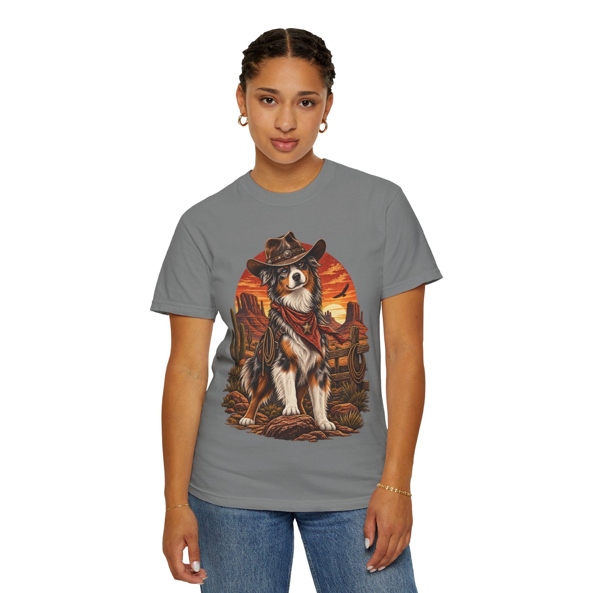 Cowboy Australian Shepherd T-Shirt — Western Dog Graphic Tee
