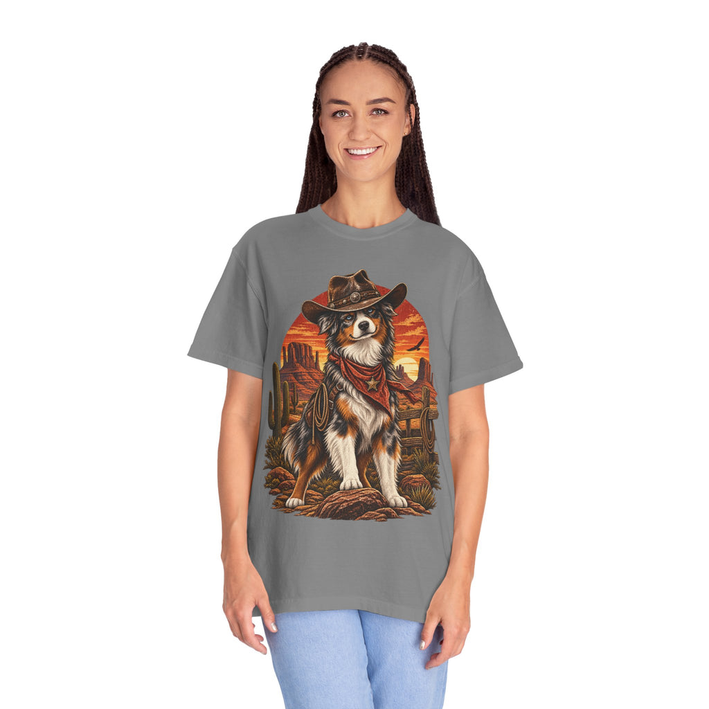 Cowboy Australian Shepherd T-Shirt — Western Dog Graphic Tee