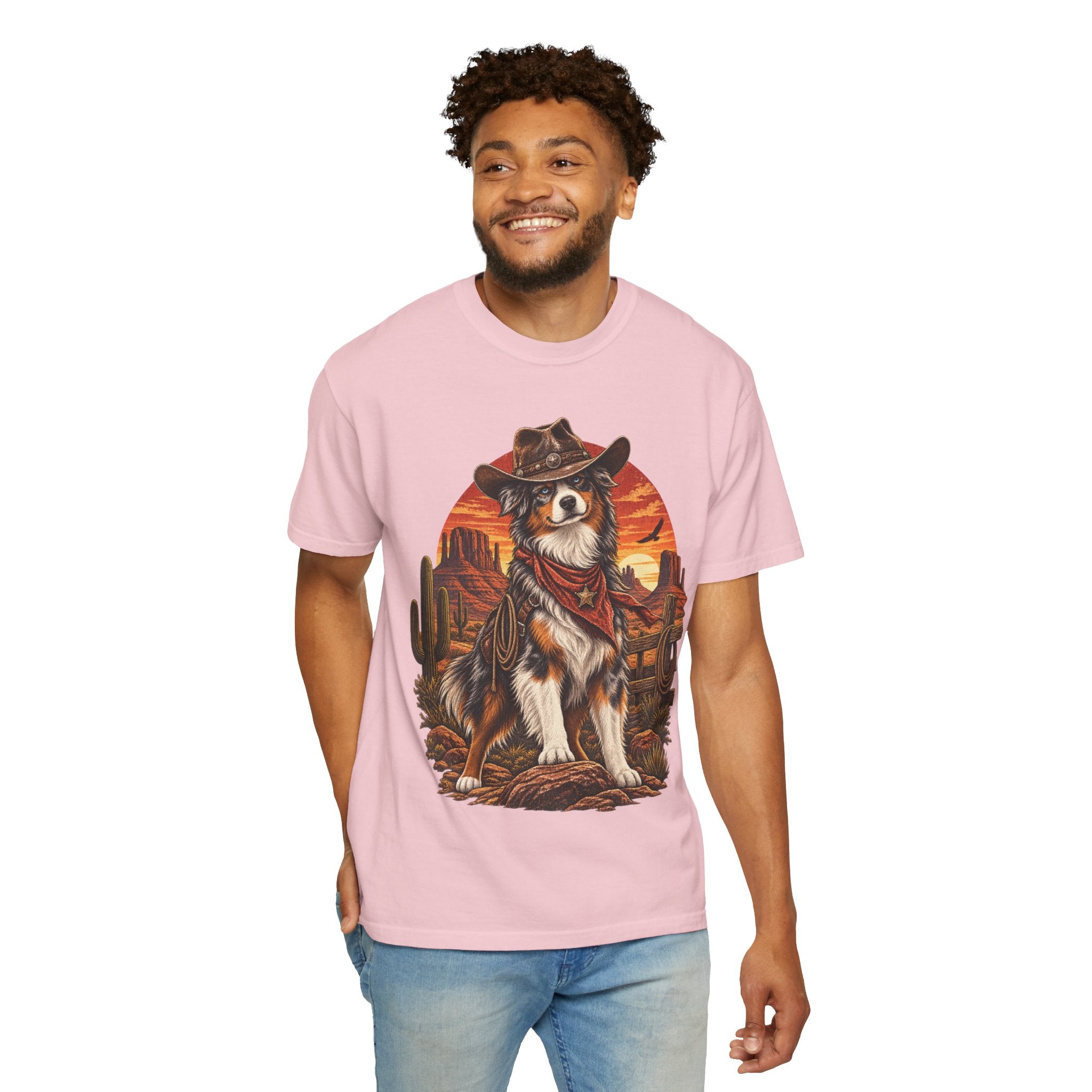 Cowboy Australian Shepherd T-Shirt — Western Dog Graphic Tee