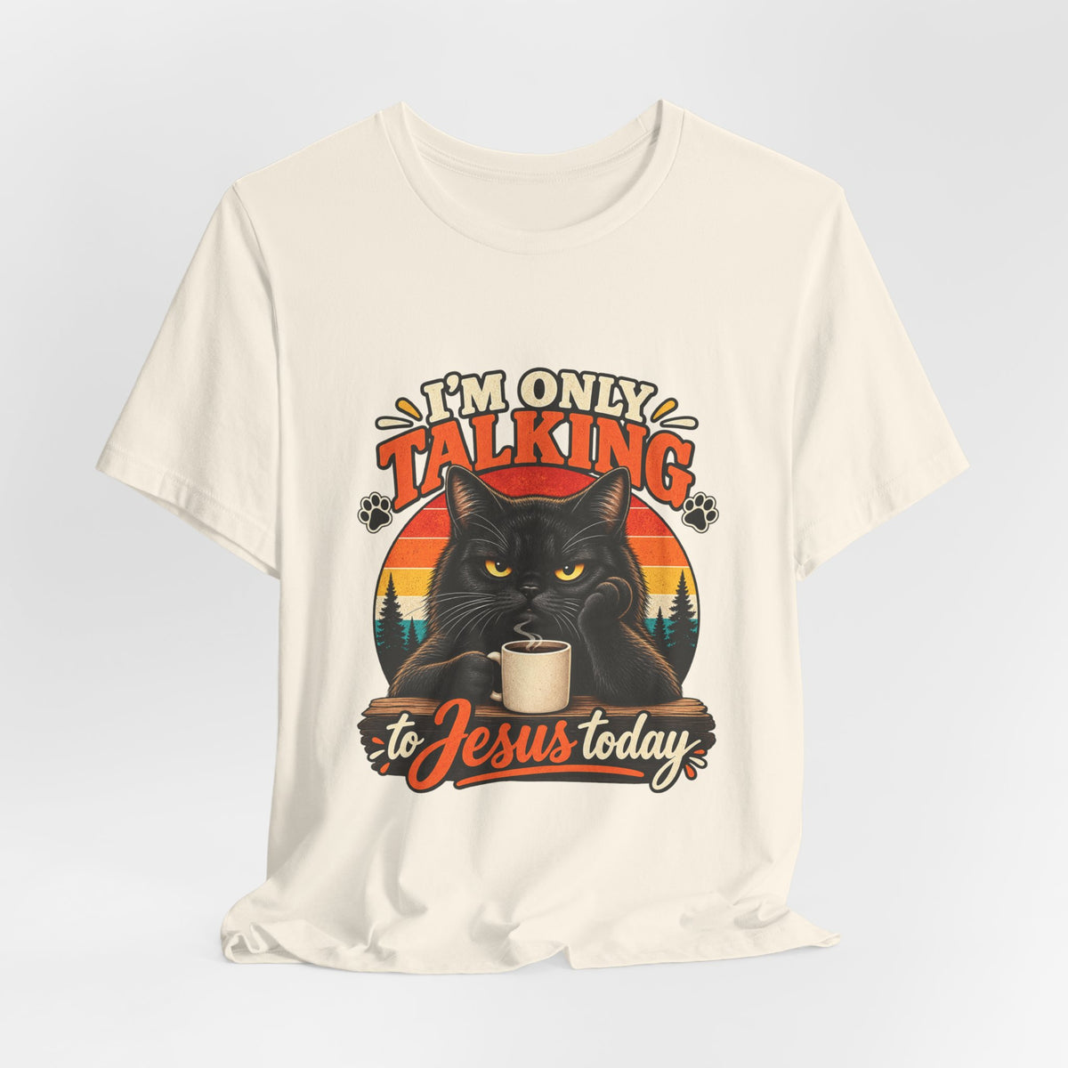 I'm Only Talking to Jesus Today Cat T‑Shirt