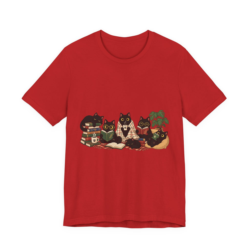 Cat Cozy Crew Tee — Cozy Cats on Blankets Graphic T-Shirt