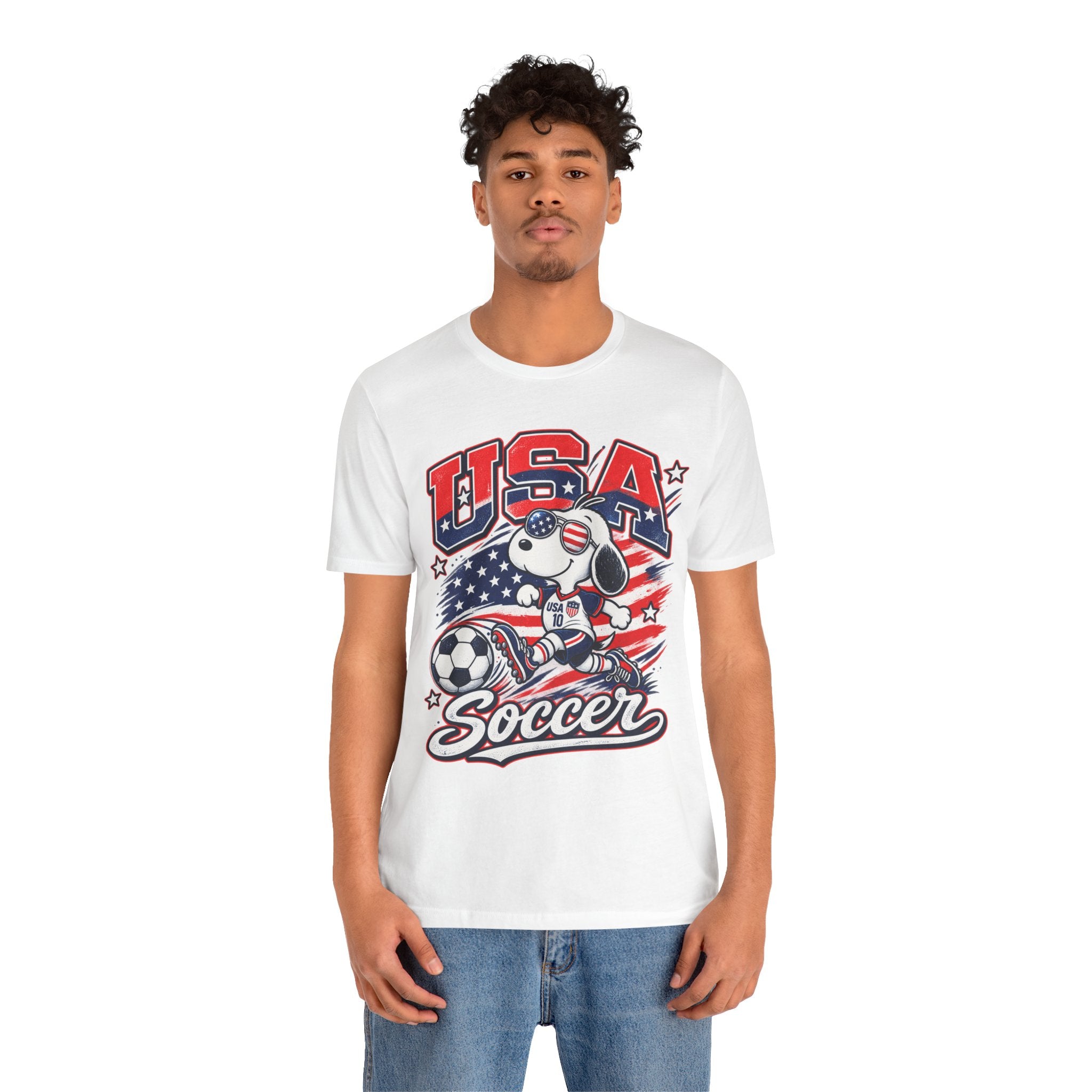 USA Soccer Snoopy T‑Shirt – Patriotic Kids & Fans Soccer Tee