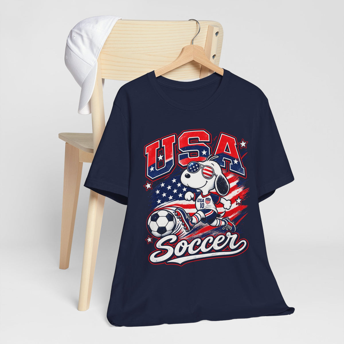 USA Soccer Snoopy T‑Shirt – Patriotic Kids & Fans Soccer Tee