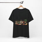 Cat Cozy Crew Tee — Cozy Cats on Blankets Graphic T-Shirt