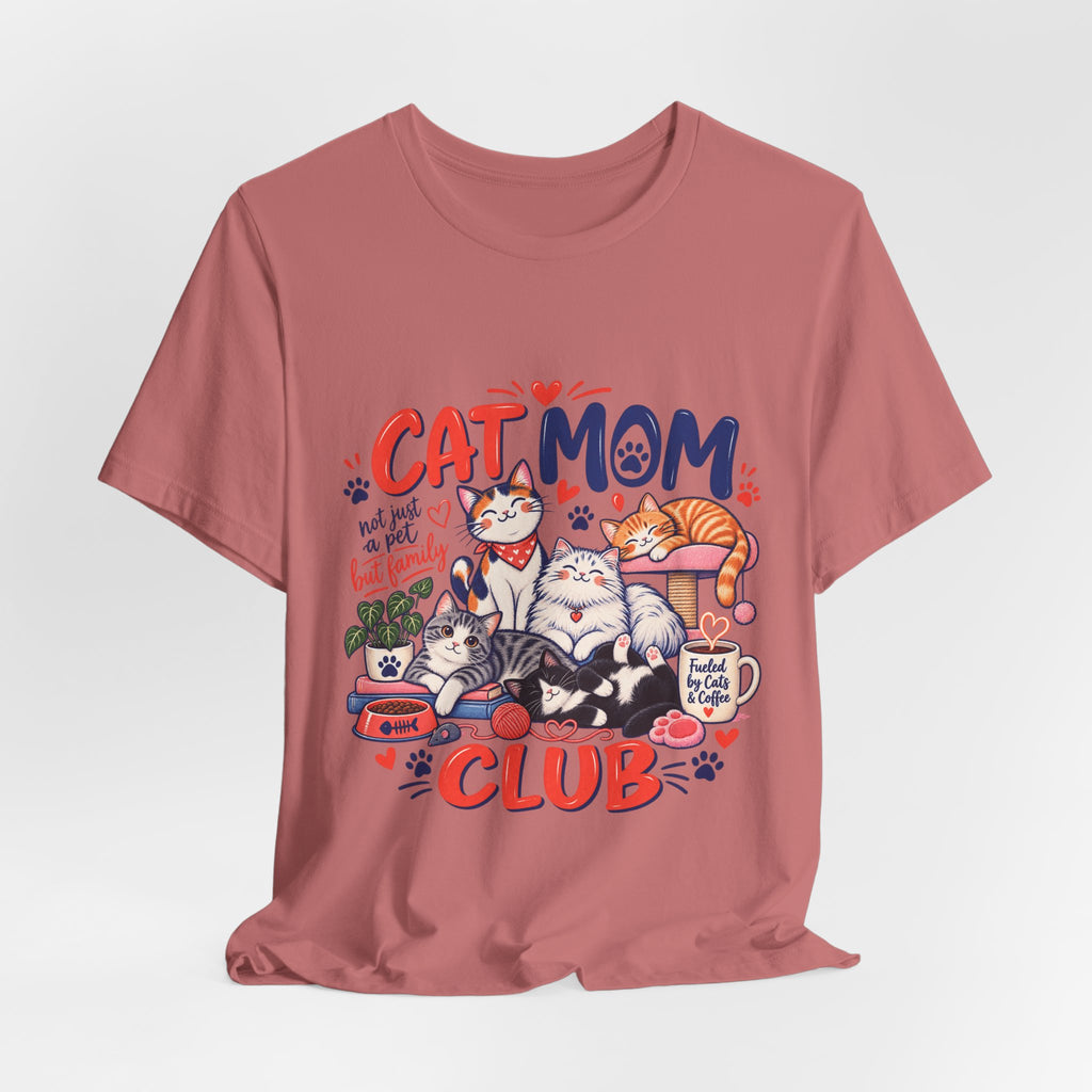 Cat Mom Club T-Shirt — Cute Illustrated Cats Graphic Tee for Cat Lovers