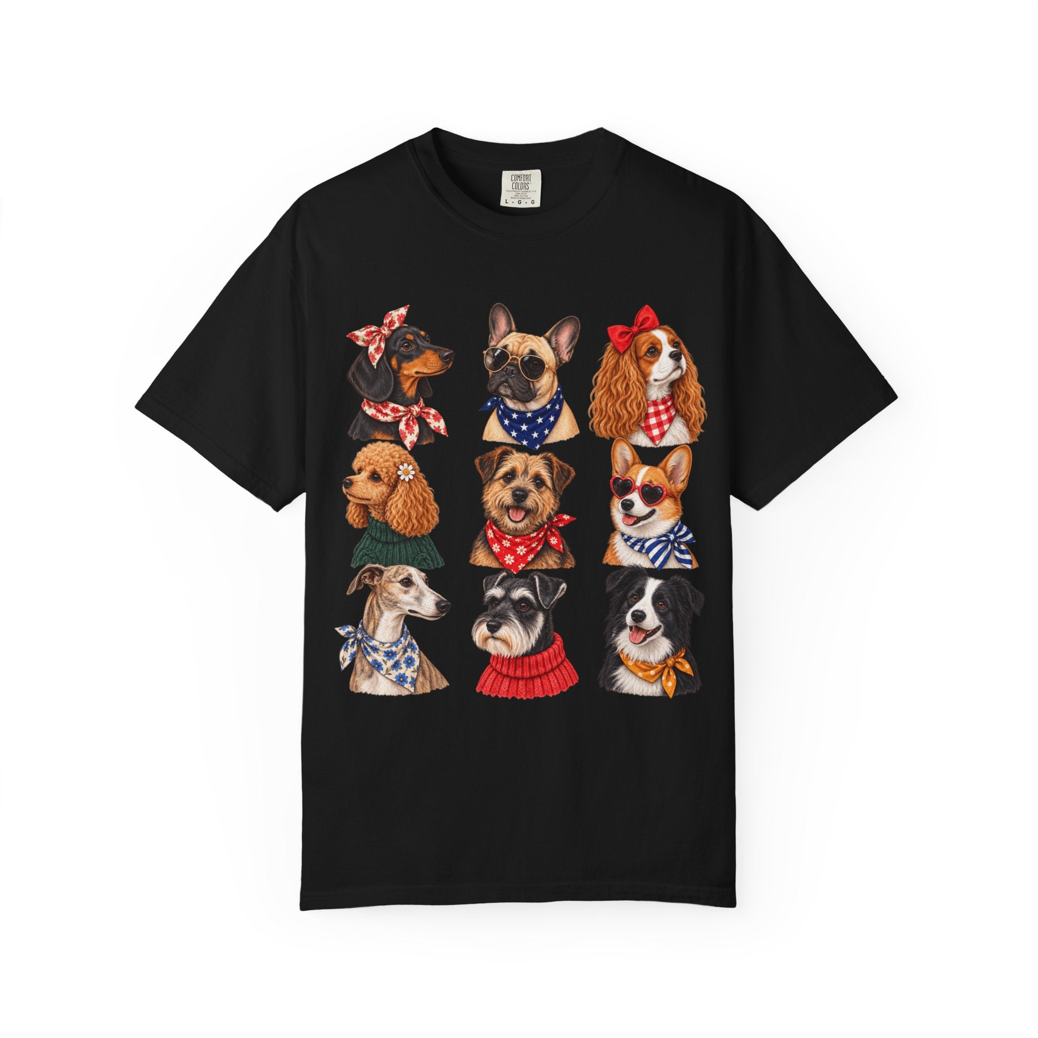 Dog Portraits T-Shirt — Vintage Bandana Puppy Faces Tee