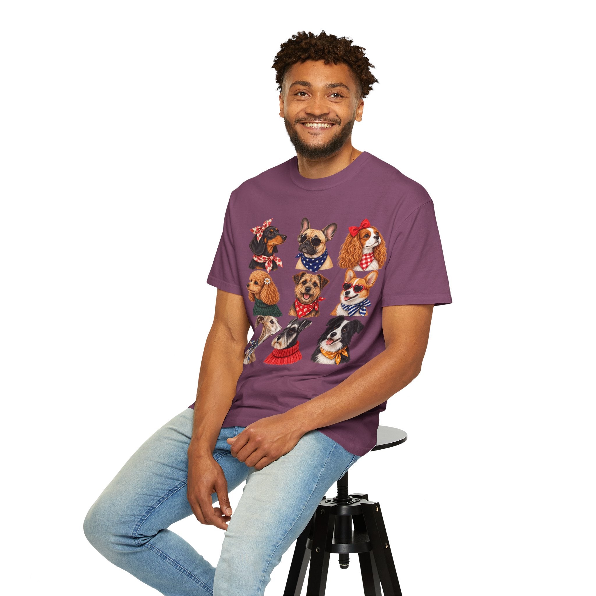 Dog Portraits T-Shirt — Vintage Bandana Puppy Faces Tee