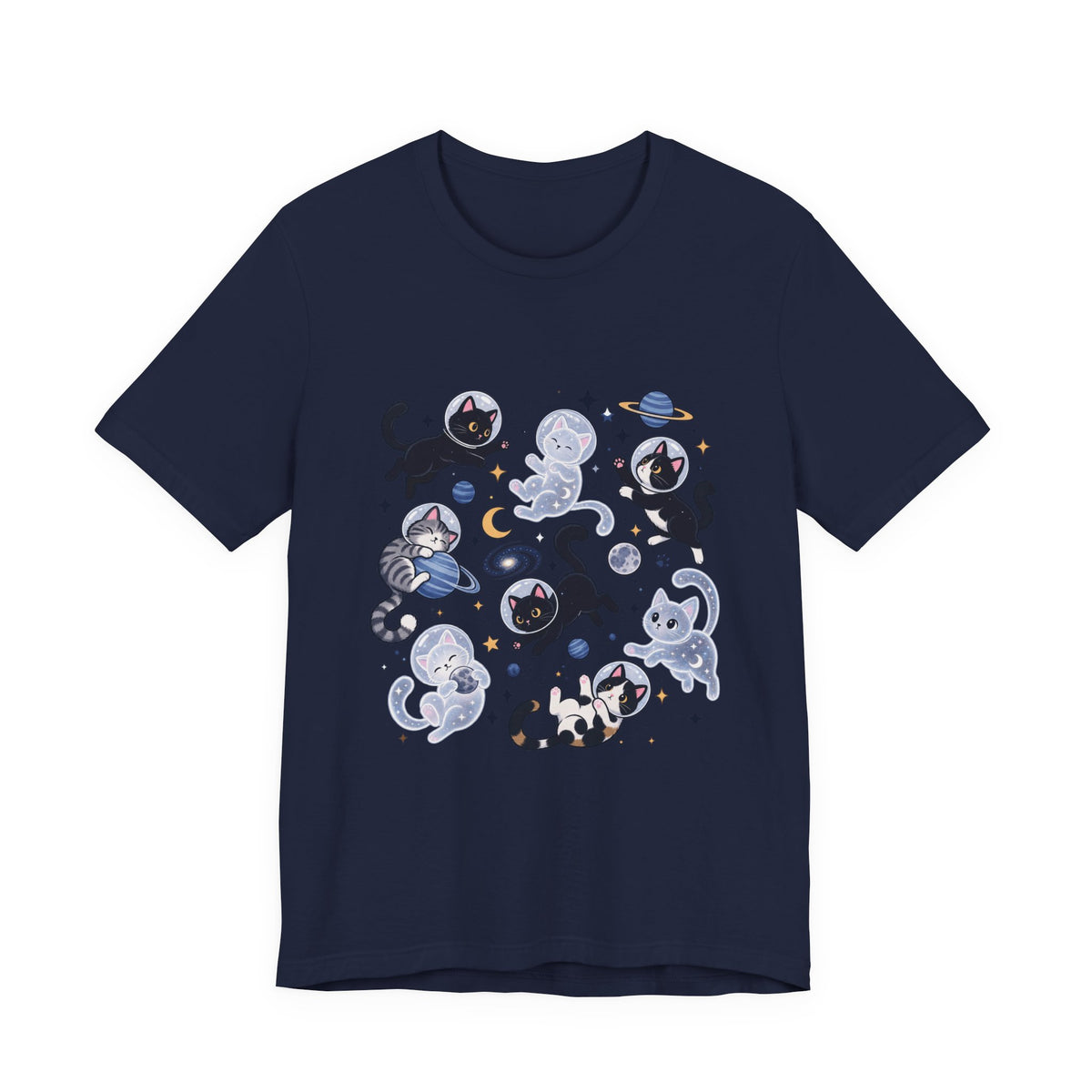 Space Cats Graphic Tee — Cute Cosmic Cat Illustration Shirt