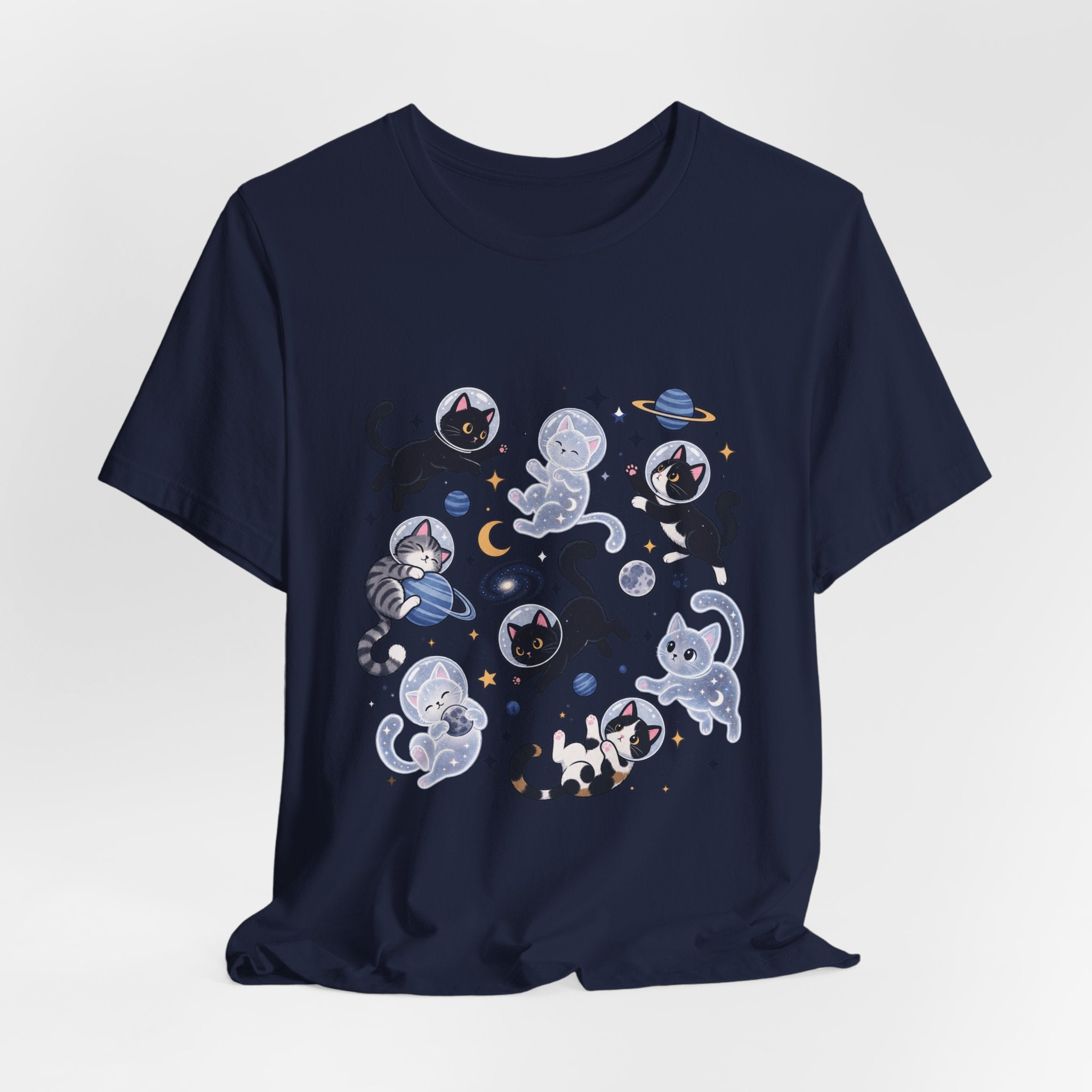 Space Cats Graphic Tee — Cute Cosmic Cat Illustration Shirt