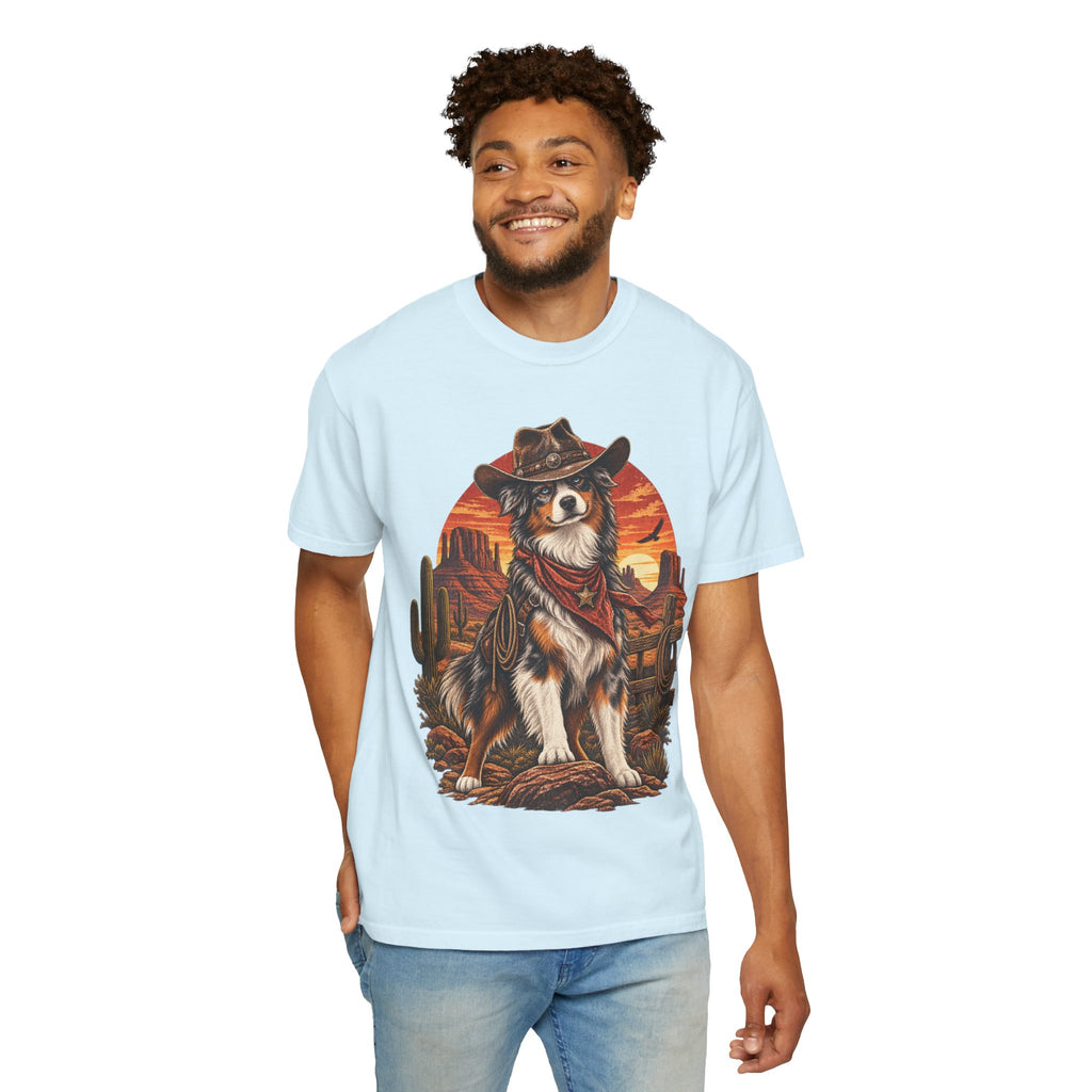Cowboy Australian Shepherd T-Shirt — Western Dog Graphic Tee