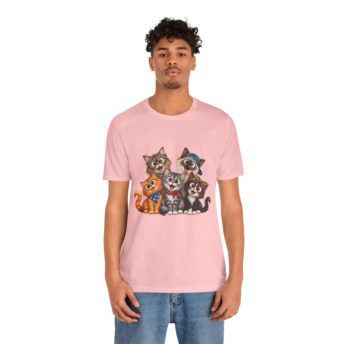 Cute Group of Kittens T-Shirt — Cartoon Cat Family Tee