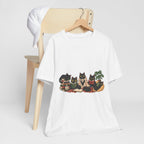 Cat Cozy Crew Tee — Cozy Cats on Blankets Graphic T-Shirt