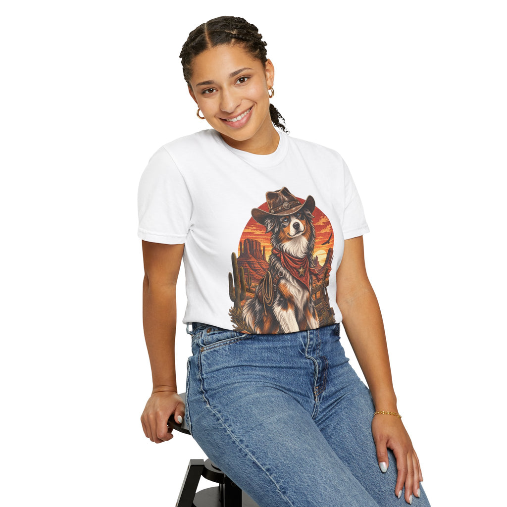 Cowboy Australian Shepherd T-Shirt — Western Dog Graphic Tee