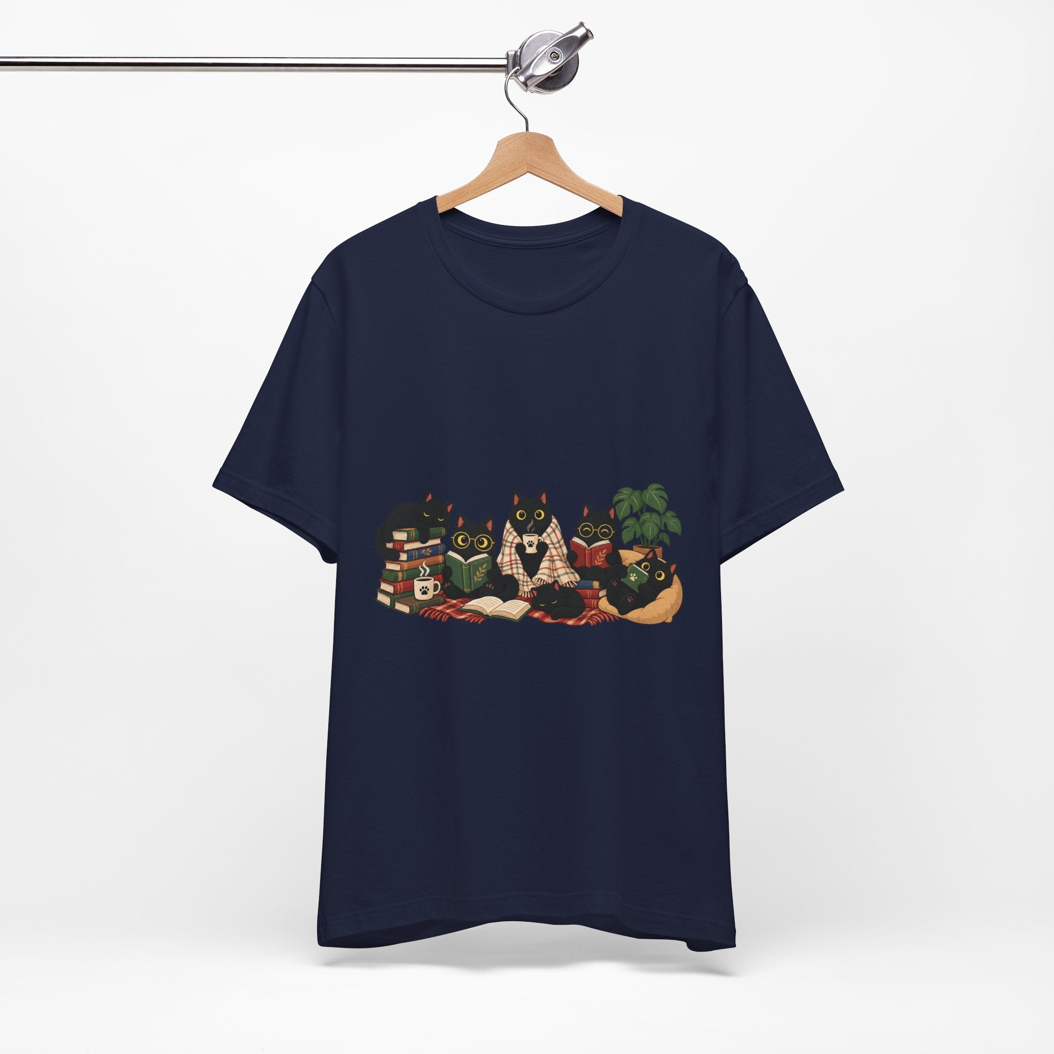 Cat Cozy Crew Tee — Cozy Cats on Blankets Graphic T-Shirt
