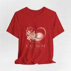 Cat Mom Tee — Floral Heart Cat Mom Since Tee