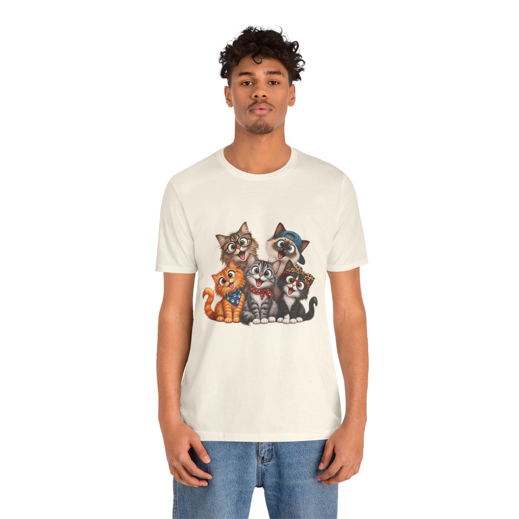 Cute Group of Kittens T-Shirt — Cartoon Cat Family Tee