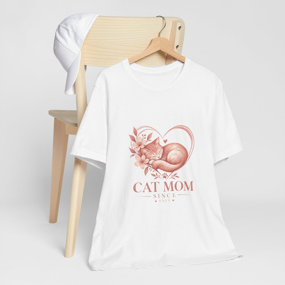 Cat Mom Tee — Floral Heart Cat Mom Since Tee