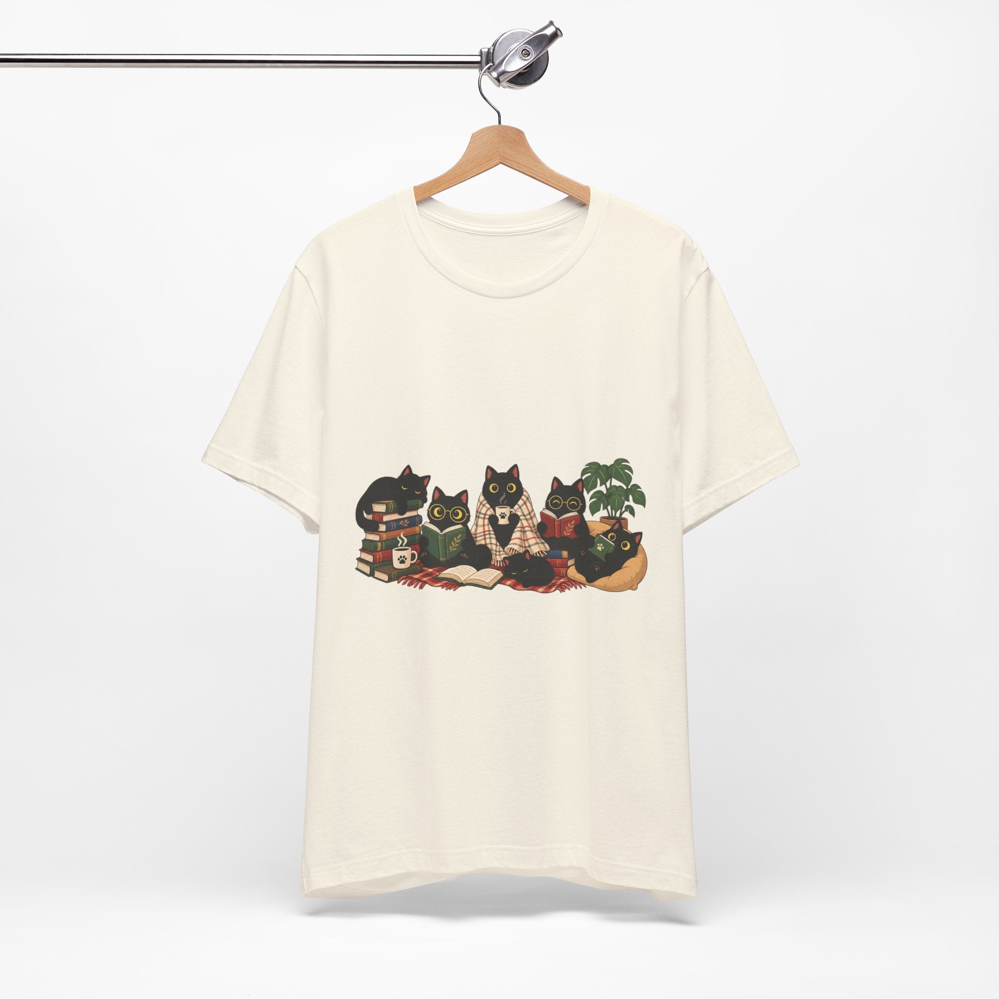Cat Cozy Crew Tee — Cozy Cats on Blankets Graphic T-Shirt