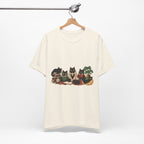 Cat Cozy Crew Tee — Cozy Cats on Blankets Graphic T-Shirt