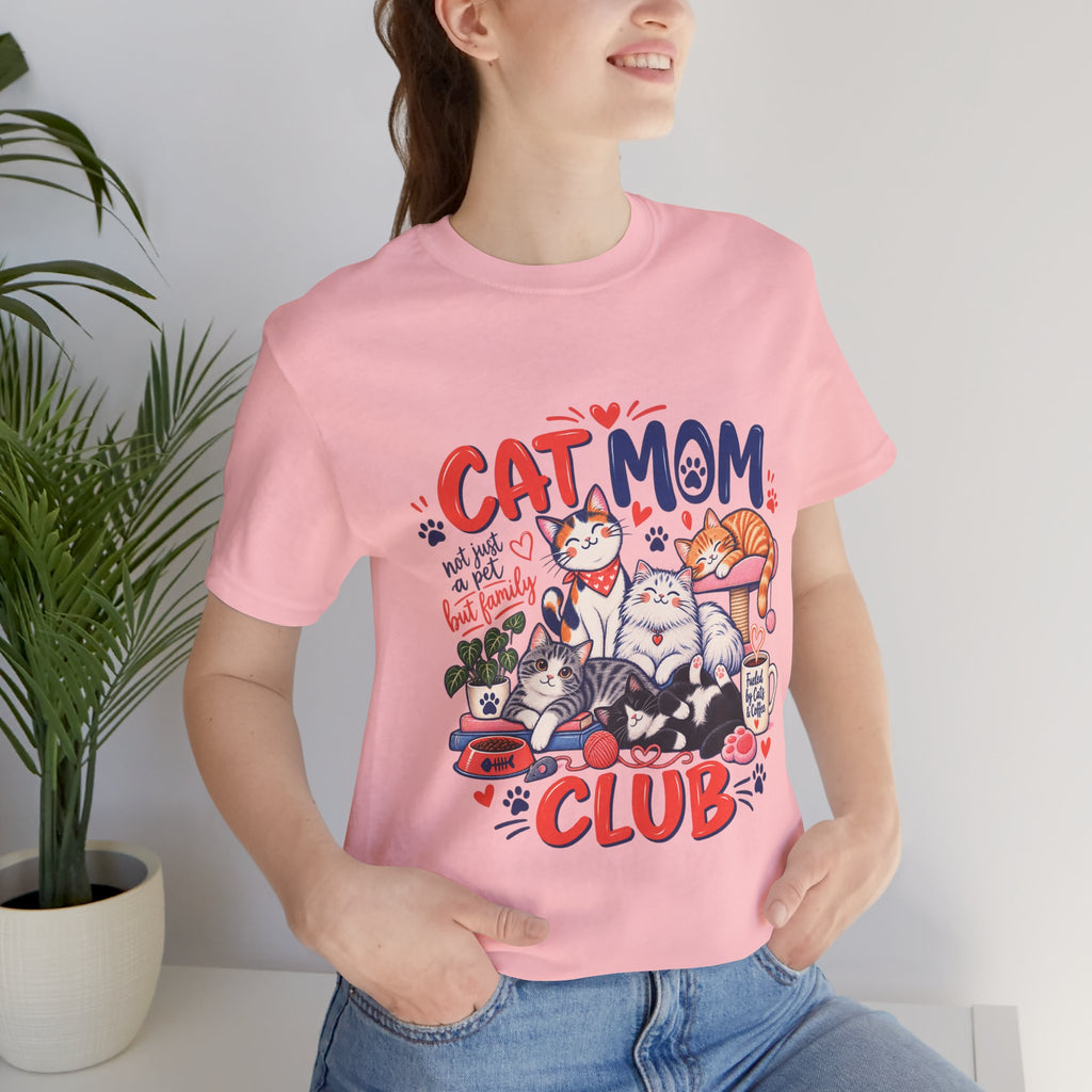 Cat Mom Club T-Shirt — Cute Illustrated Cats Graphic Tee for Cat Lovers