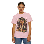 Golden Retriever Varsity T-Shirt — Retro Dog Jacket Design