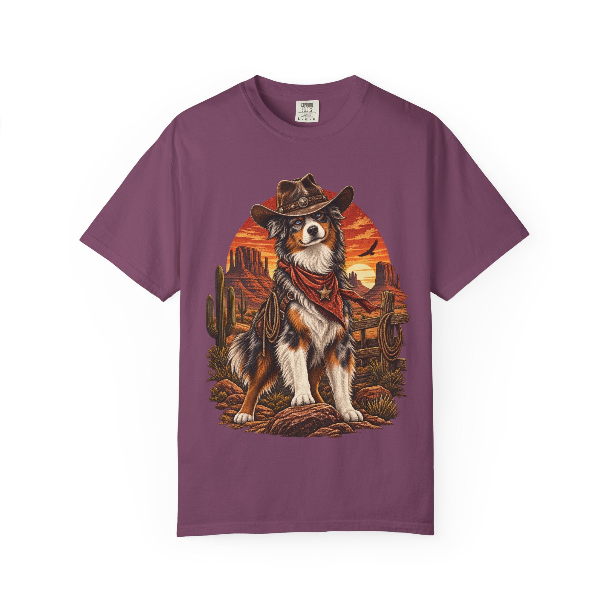 Cowboy Australian Shepherd T-Shirt — Western Dog Graphic Tee
