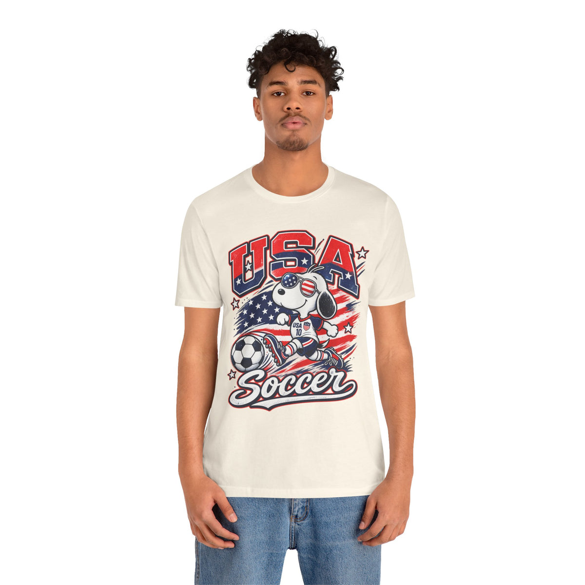 USA Soccer Snoopy T‑Shirt – Patriotic Kids & Fans Soccer Tee
