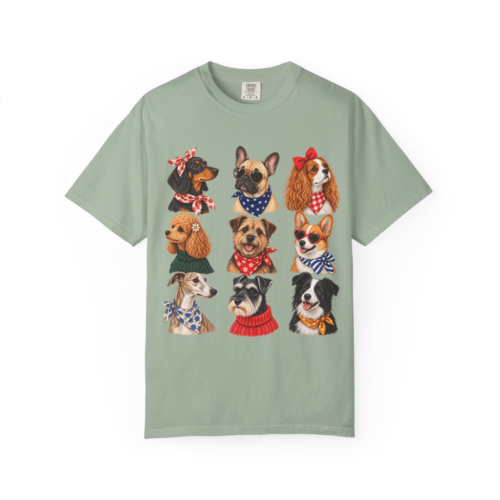 Dog Portraits T-Shirt — Vintage Bandana Puppy Faces Tee