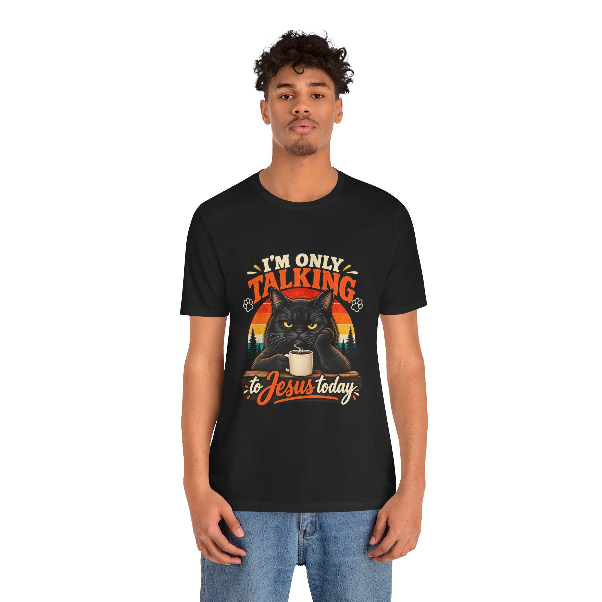 I'm Only Talking to Jesus Today Cat T‑Shirt