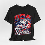 USA Soccer Snoopy T‑Shirt – Patriotic Kids & Fans Soccer Tee