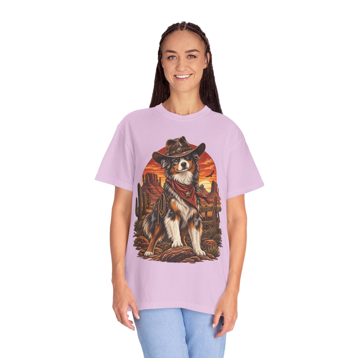 Cowboy Australian Shepherd T-Shirt — Western Dog Graphic Tee