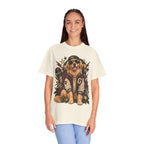 Golden Retriever Varsity T-Shirt — Retro Dog Jacket Design
