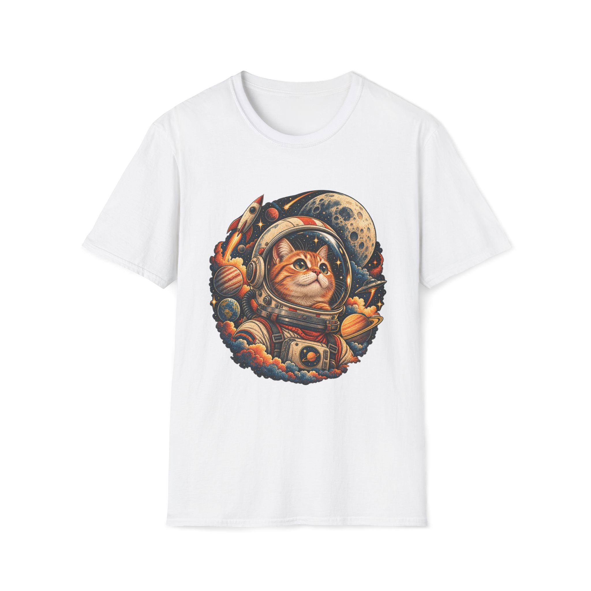 Astronaut Cat T-Shirt — Space Cat Graphic Tee for Cat Lovers