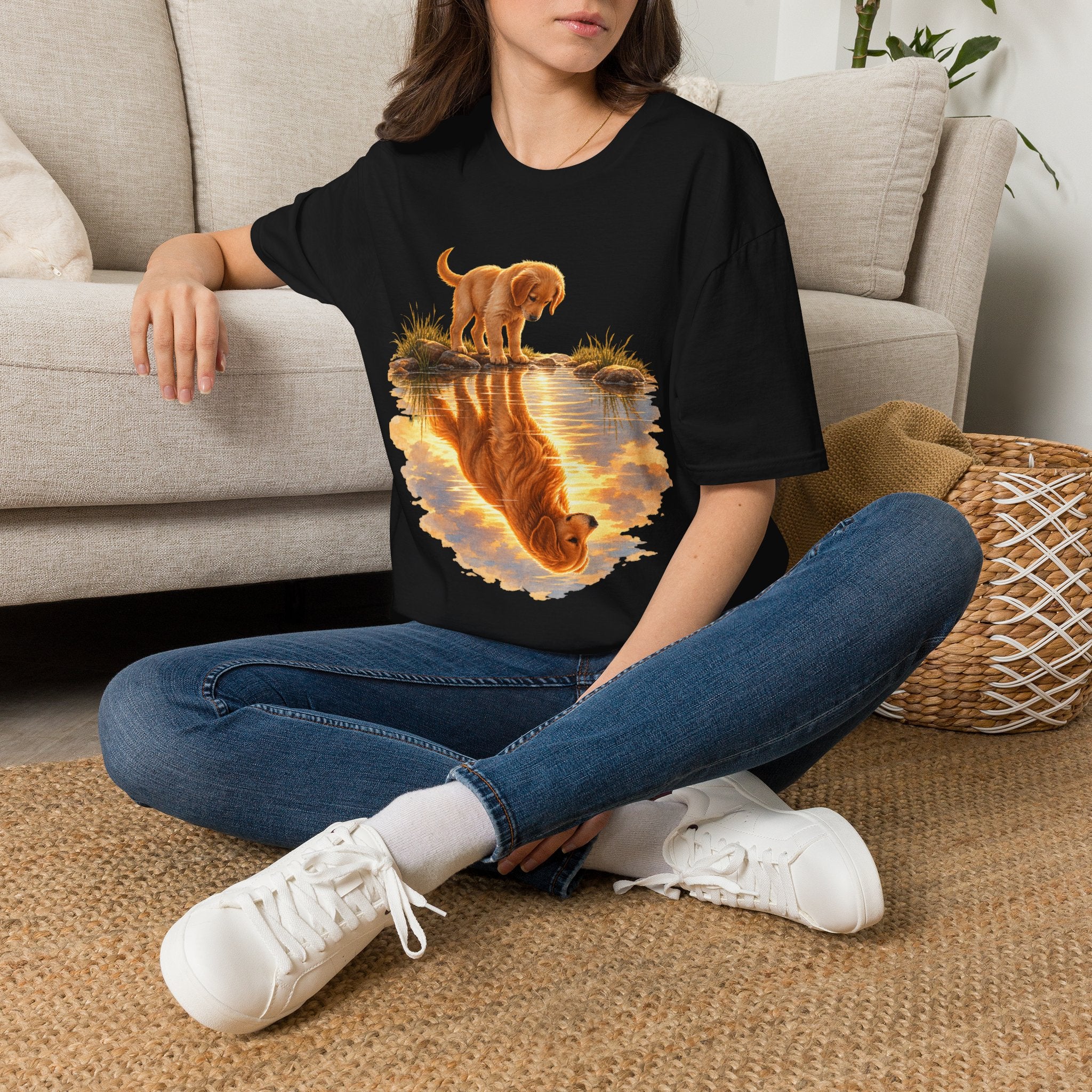 Golden Retriever Puppy Reflection T-Shirt