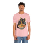 Black Cat Ramen T-Shirt — Cute Kitty Eating Ramen Graphic Tee