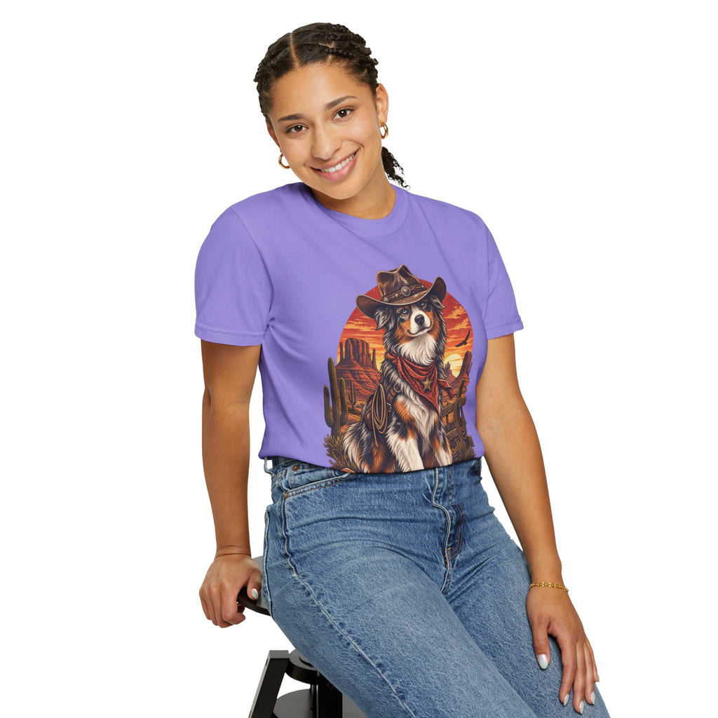 Cowboy Australian Shepherd T-Shirt — Western Dog Graphic Tee
