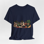 Cat Cozy Crew Tee — Cozy Cats on Blankets Graphic T-Shirt