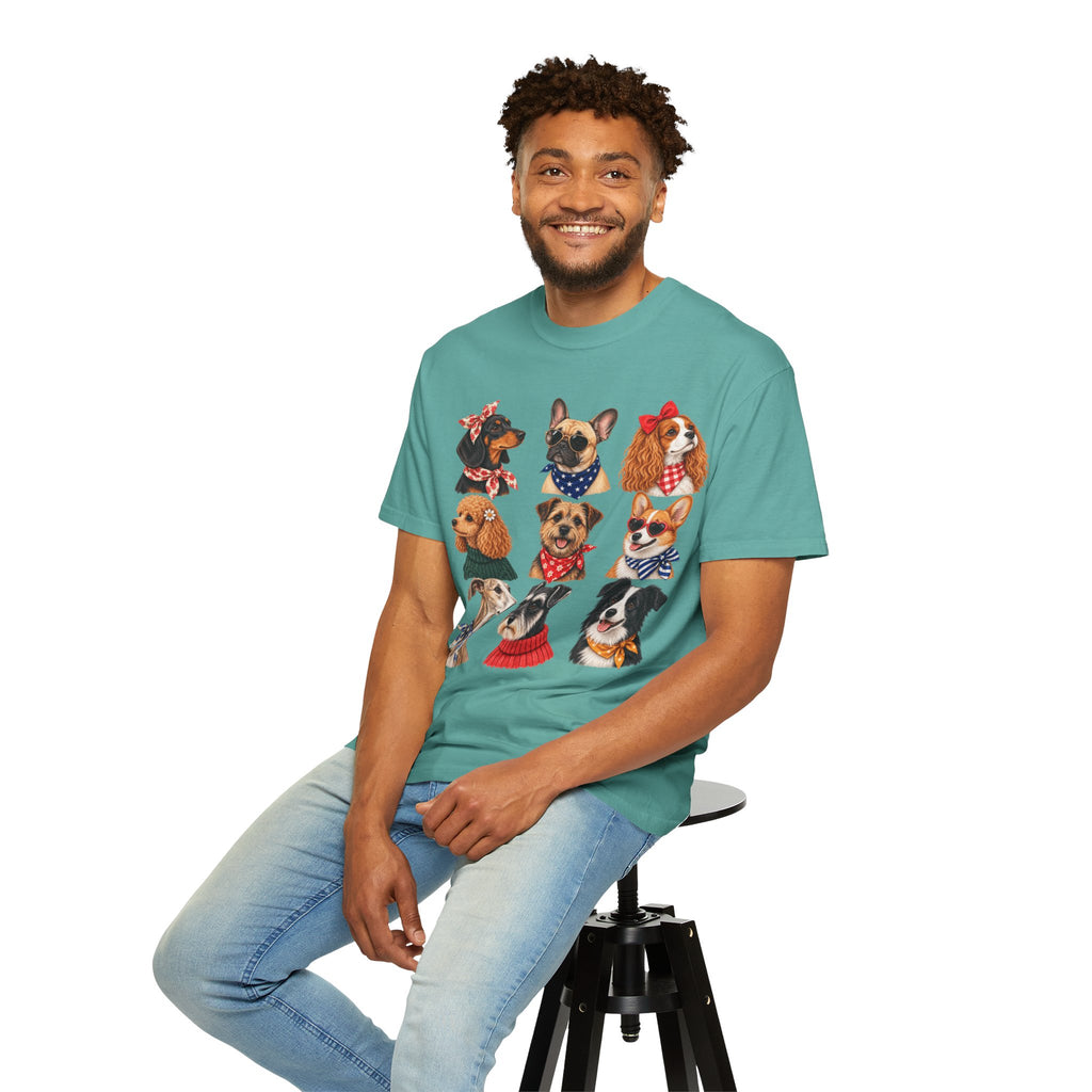 Dog Portraits T-Shirt — Vintage Bandana Puppy Faces Tee