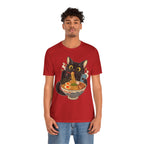 Black Cat Ramen T-Shirt — Cute Kitty Eating Ramen Graphic Tee