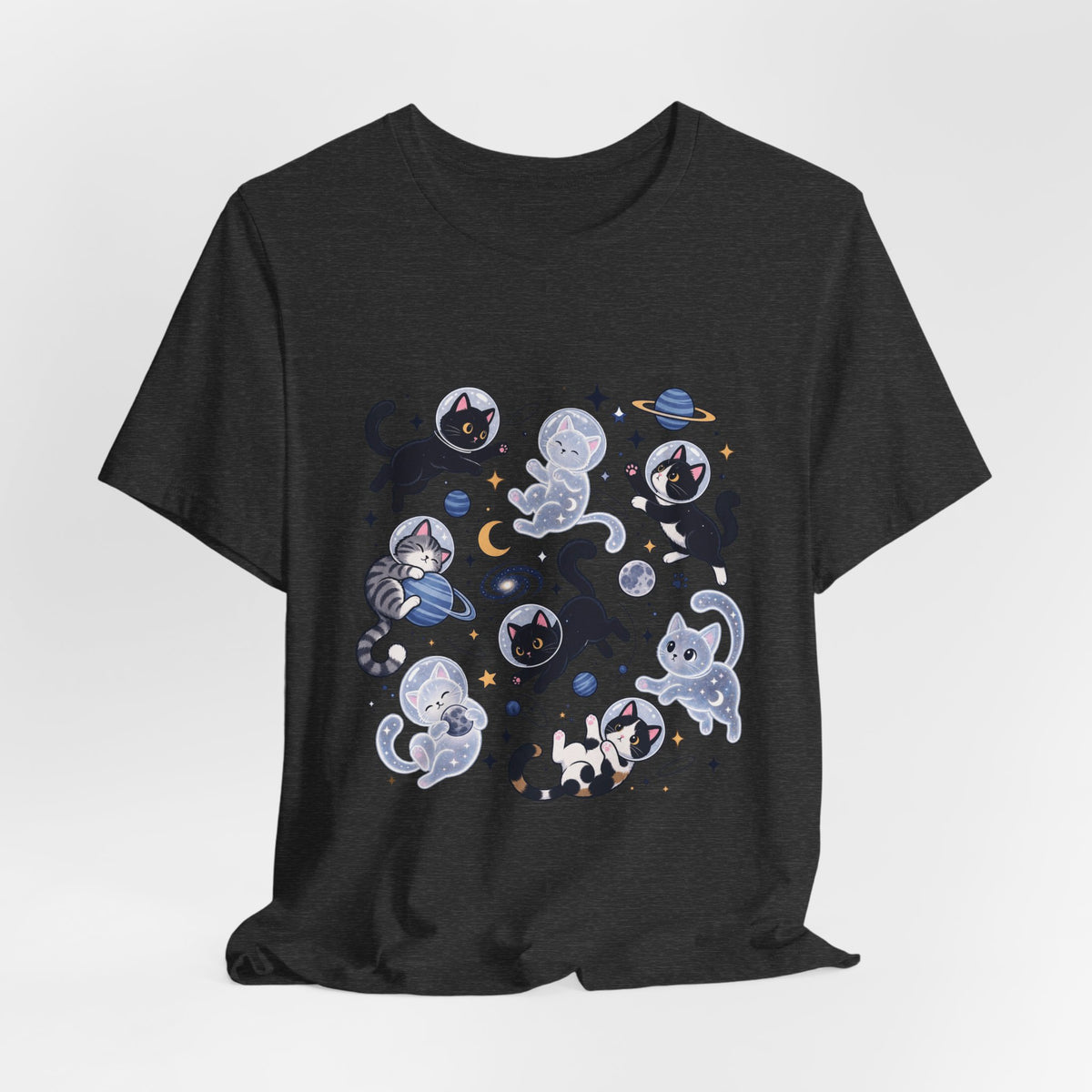 Space Cats Graphic Tee — Cute Cosmic Cat Illustration Shirt