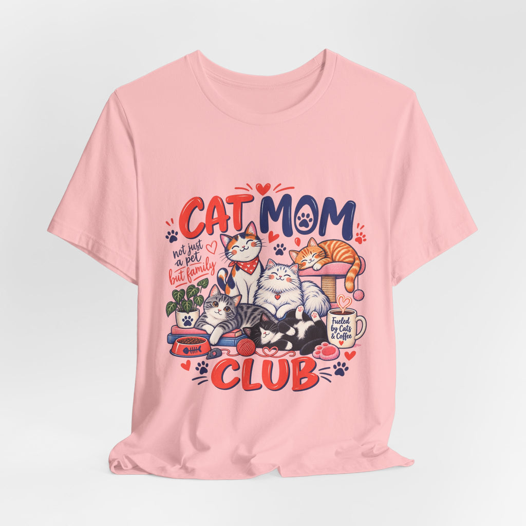 Cat Mom Club T-Shirt — Cute Illustrated Cats Graphic Tee for Cat Lovers